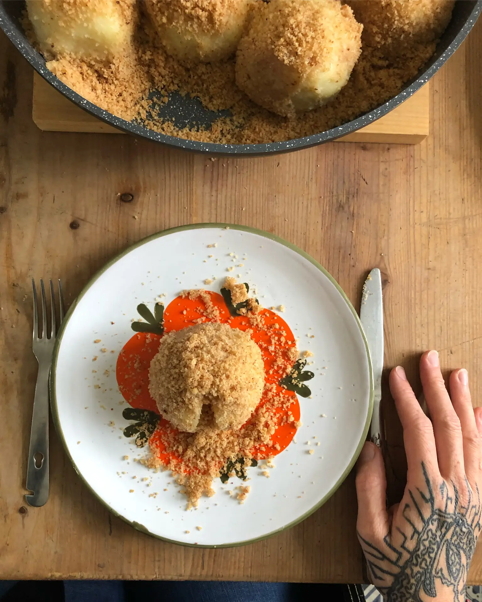 Marillenknödel aus Erdäpfelteig