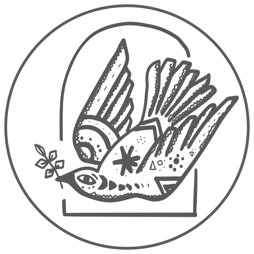 Logo Soilitude: eine Taube fliegt aus dem Fenster